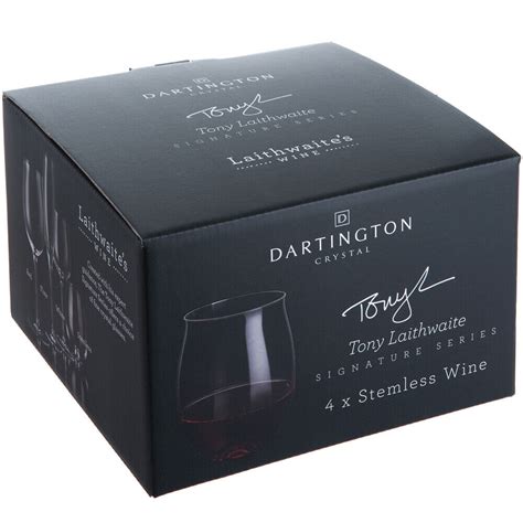 Dartington Crystal Tony Laithwaite Stemless Wine Tumbler Glasses 4PACK