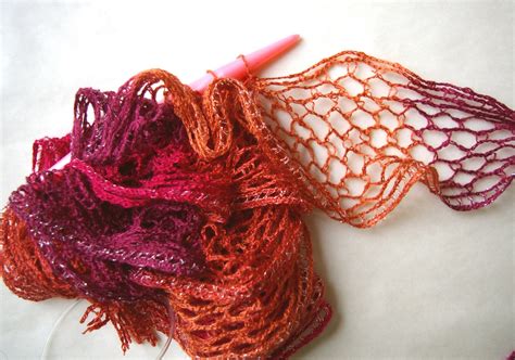 Knit In Your Sleep Knit A Scarf With Red Heart Sashay Net Yarn