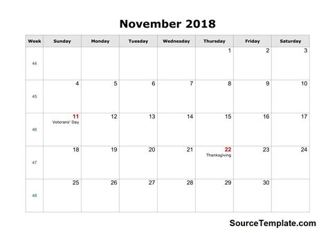 Free 5 November 2018 Calendar Printable Template Calendar Printables