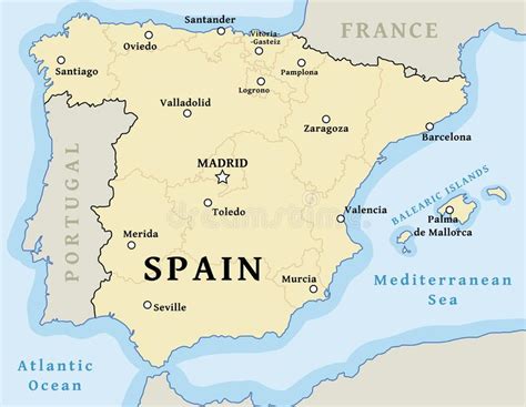 Vetor De Mapa De Espanha Isolado Em Fundo Branco Modelo De Mapa Negro