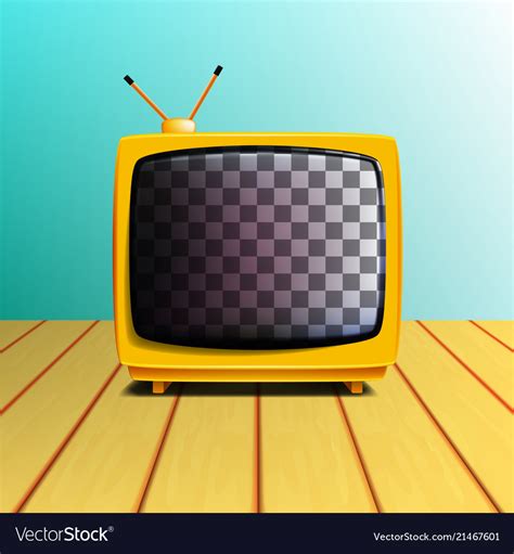 Retro Old Tv Set On Wooden Table Royalty Free Vector Image