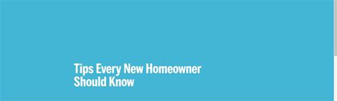Tips Every New Homeowner Should Know