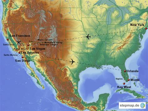 Stepmap Usa Landkarte Für Usa
