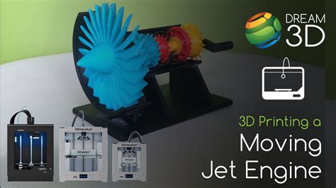 3d Printed Moving Jet Engine Zortrax M200 Ultimaker 2 And 2 Go Cool