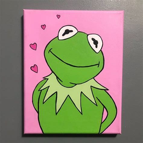 Kermit The Frog Painting Disney Canvas Art Canvas Drawings Mini