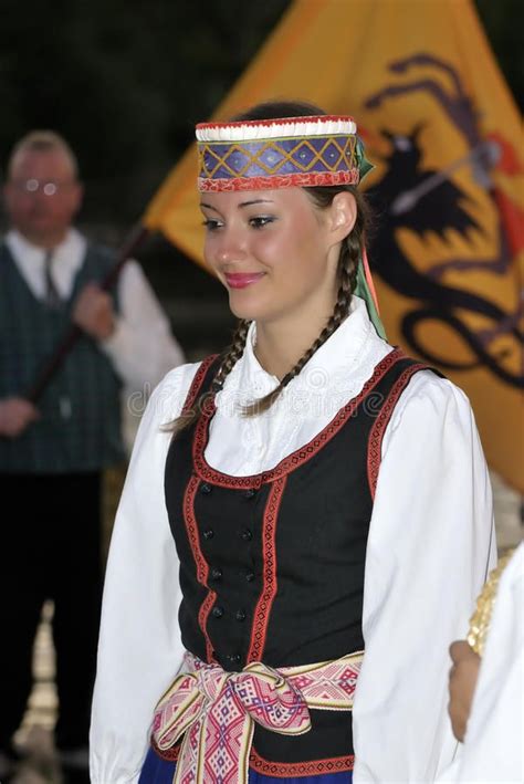 Lithuanian Young Lady Folklore Dancers Lady Fashion Dancer
