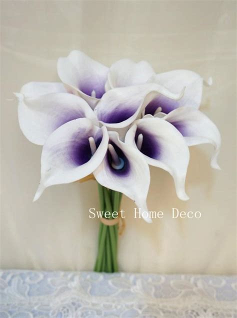 JennysFlowerShop Latex Real Touch 15 Artificial Calla Lily 10 Stems