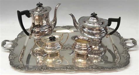 344 5 Viners Sheffield Silver Plate Tea Service