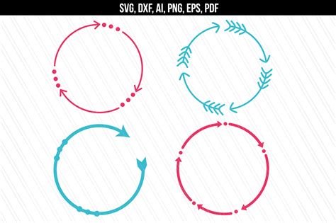 Circular Arrow Monogram Frames Svg Dxf Cutting Files 81457 Svgs