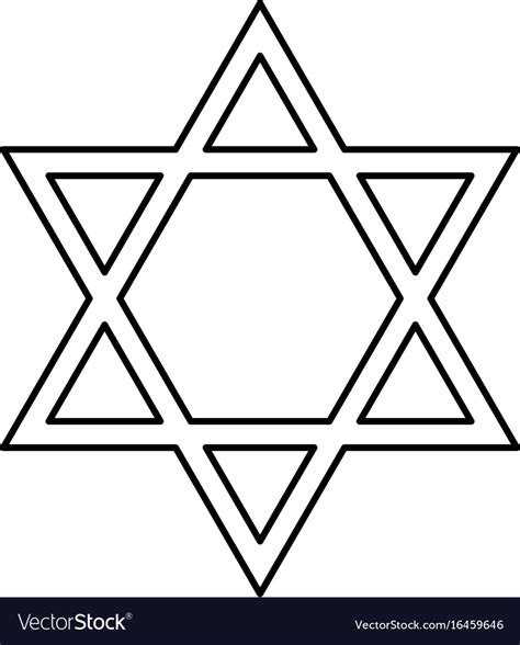Jewish Star Of David Black Color Icon Royalty Free Vector