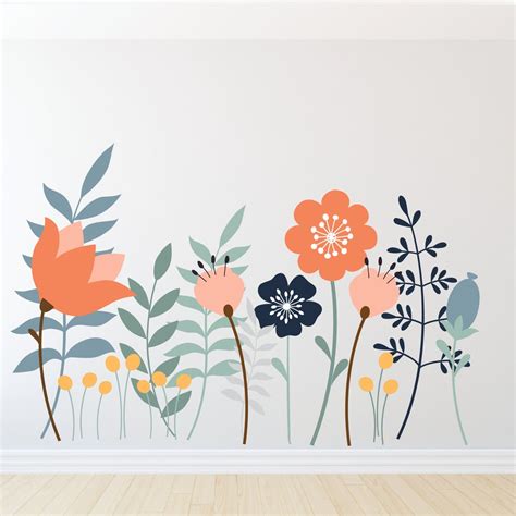 Flower Wall Decals Floral Wall Stickers Large Flower Decals Fabric Wall