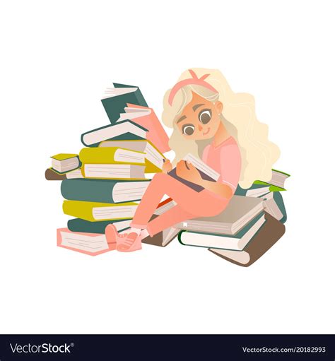 Cartoon book clipart kids read learning lesson education academic graduation. Cartoon Image Of Girl Reading Book - cartoon image