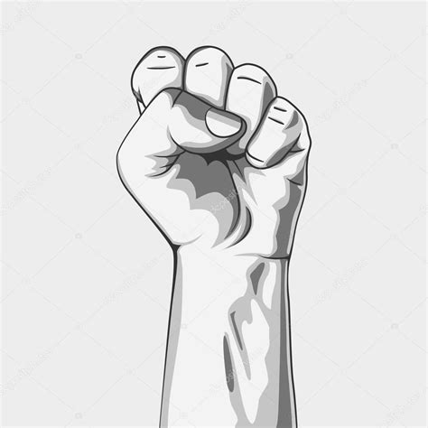 Clenched Fist Black And White Stock Vector By ©hobbitart 63560159