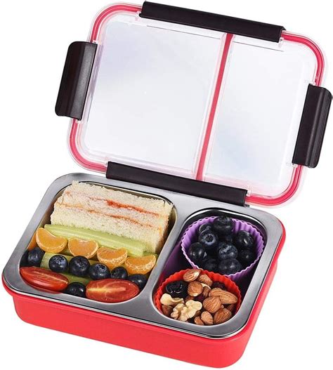 Bento Box 2 Compartments Stainless Steel Lunch Box For Adults And Kids