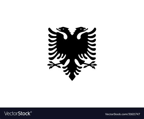 Albania Flag Black And White Country National Vector Image