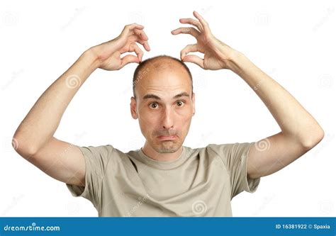 Young Funny Bald Man Stock Photo Image Of Balding Wonder 16381922