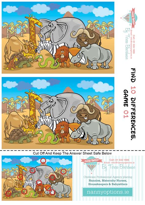 Games For Kids Find 10 Differences Game 1 Nanny