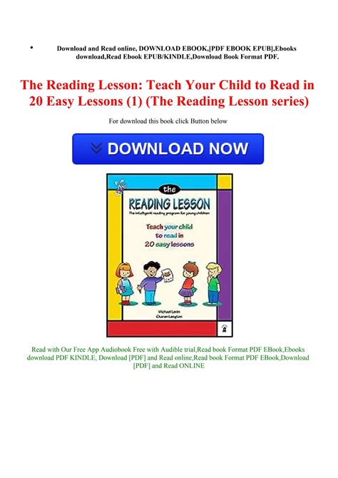 Download Book The Reading Lesson Teach Your Child To Read In 20 Easy