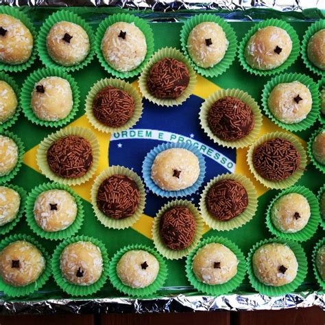 Traditional Brazilian Party Sweets Beijinho De Coco E Brigadeiro For