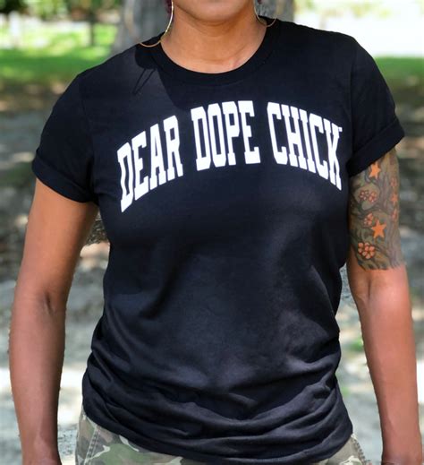Dear Dope Chick Collegiate Logo T Shirt Black