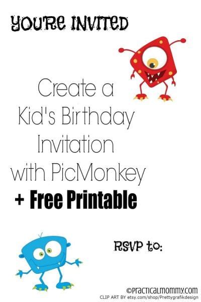 Online invitation cards online printing superstore for customized invitation card design your own custom invitation card buy personalized by email or text message create invites for birthdays baby showers save the dates or customize your own design make your own christmas cards with free. Create a Personalized Kid's Birthday Invitation with PicMonkey + Free Printable
