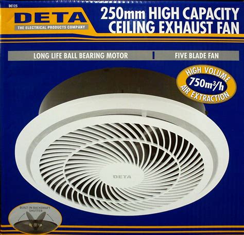 250mm High Capacity Ceiling Exhaust Fan 750m3 Per Hour Ebay