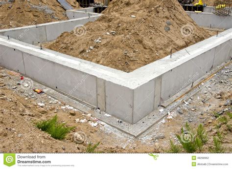 Concrete Block Foundation For Urban House Stock Photo - Image: 48268962
