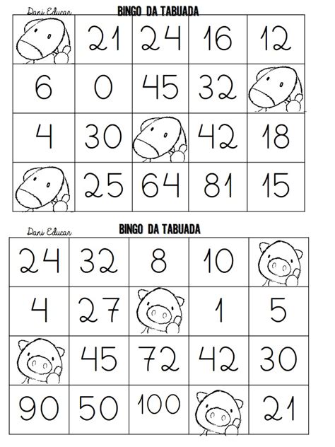 Cartelas De Bingo Com Os Números Até 10 Para A Educação Infantil 0c0