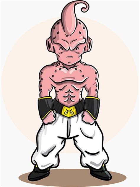 Kid Buu Smiling Sticker For Sale By Cursed Teemo Redbubble