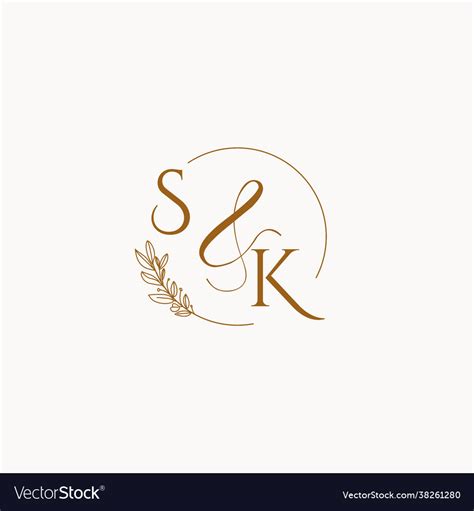Sk Initial Wedding Monogram Logo Royalty Free Vector Image