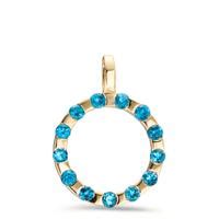 Rhomberg Schmuck Anhänger 375 9 K Gelbgold London Blue Topas 13 Steine