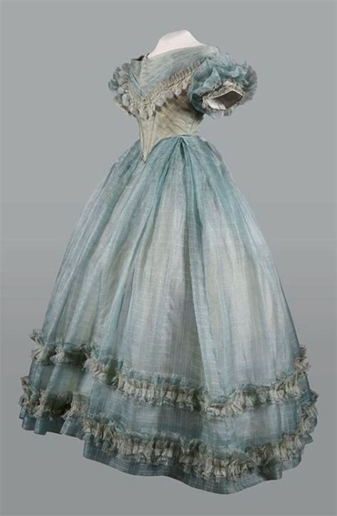 She spent a large part of her personal fortune and even went into debt to execute the project. Evening dress, 1860′s done in beautiful sky blue ...