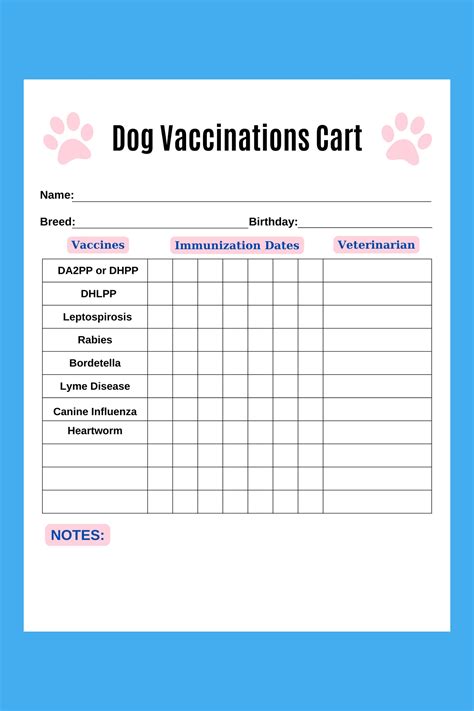 Free Printable Dog Vaccine Record Printable Templates Free