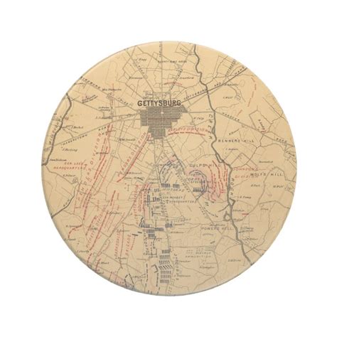 Gettysburg And Vicinity Troop Positions July 3 1863 Drink Coaster