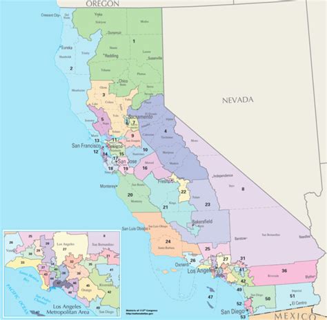 Map Of Congressional Districts In California Secretmuseum