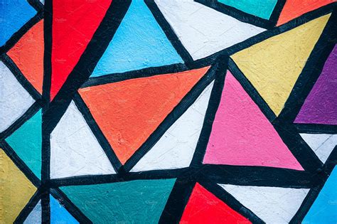 Colorful Art Triangles Street Art Arts And Entertainment Photos