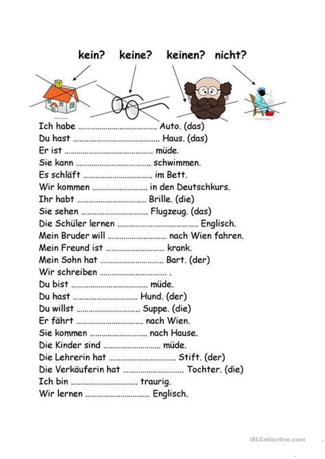 Kein Keine Keinen Nicht Deutsch Lernen Deutsch Deutsch Lernen Kinder