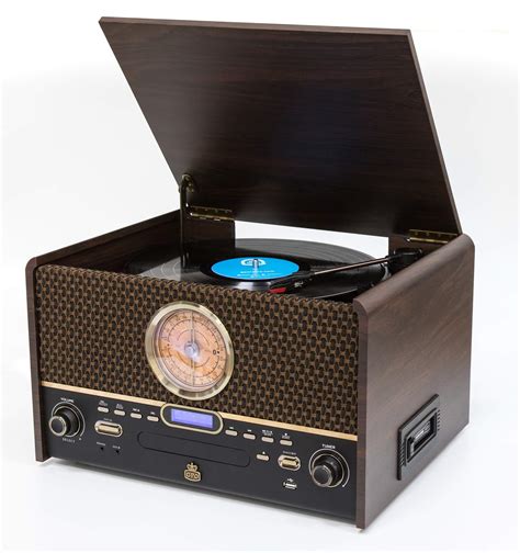 Buy Gpo Chesterton Dab Record Player Retro 7 In 1 Music Centre With Vinyl Turntable Cd Player