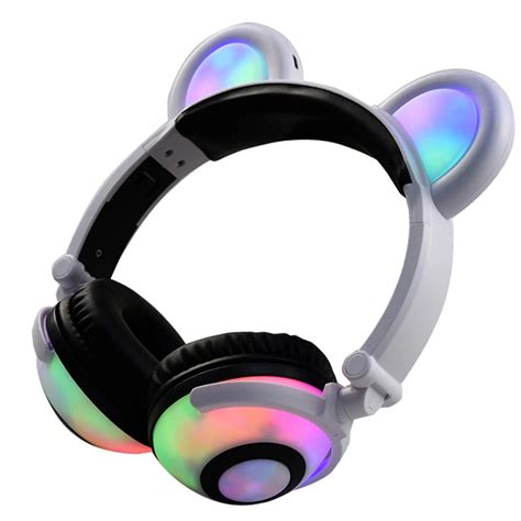 Flashing Glowing Ear Headphone With Microphone Bluetooth Earphone And