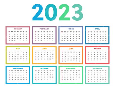 Premium Vector Calendar Template For 2023 Year