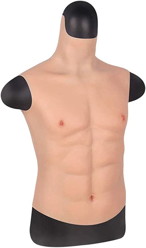 Ajusen Men Fake Muscle Silicone Suit 8 Pack Abs Muscle Vest Enhancer