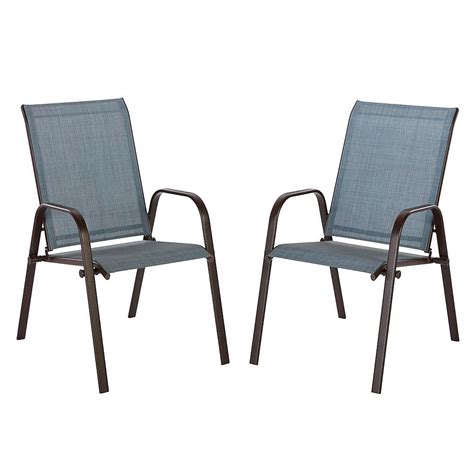Hampton Bay Plymouth Brown Stackable Sling Patio Dining Chair In