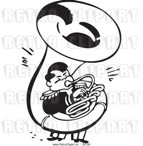 Vector Clip Art Of Retro Man Playing A Sousaphone By Bestvector 22156
