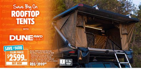 Dune 4wd Nomad Deluxe Hardtop 140cm Rooftop Tent Offer At Anaconda