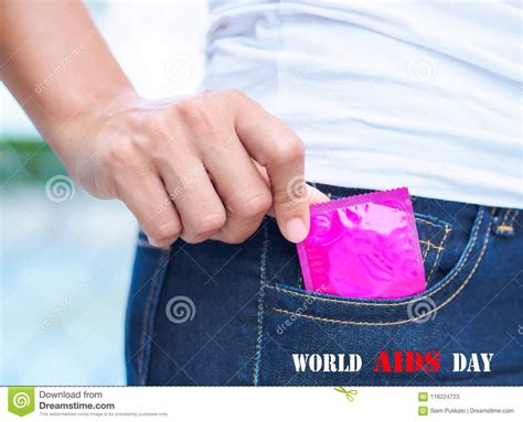 Woman Holding Condom For Remember About Protection Stock Image Image Of Education Adult