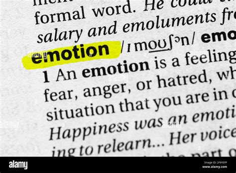 Highlighted Word Emotion Concept And Meaning Stock Photo Alamy