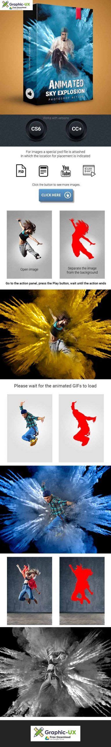 Sky Explosion Photoshop Action Graphicux Photoshop Actions Free
