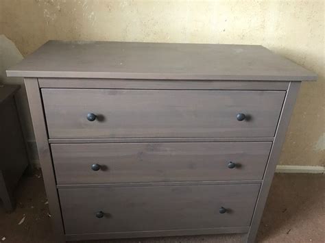 Rating 4.800033 out of 5. Ikea Grey Hemnes 3 drawer Chest of Drawers with 2 matching ...