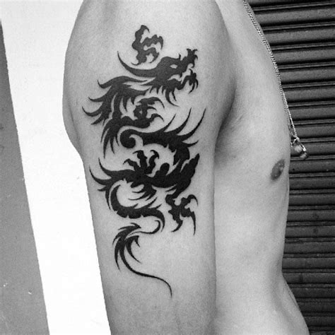 60 Tribal Dragon Tattoo Designs For Men Mythological Ink
