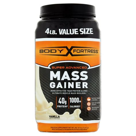 Body Fortress Super Advanced Mass Gainer Protein Powder Vanilla 60g Protein 2lb 32oz
